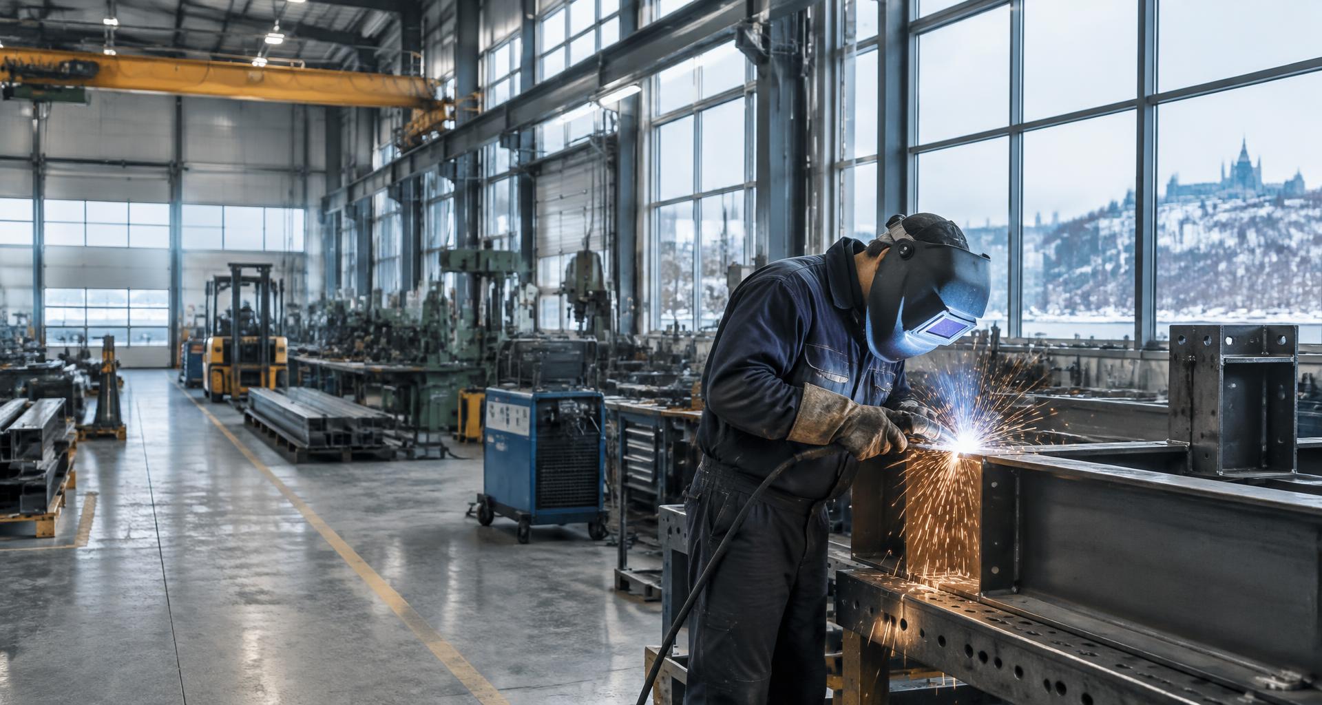 Travail de soudure dans un atelier manufacturier