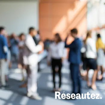 Des participants discutent lors d’une période de réseautage. Réseautez.