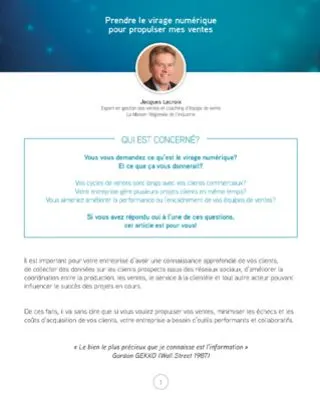 Couverture de la publication « Prendre le virage numérique pour propulser mes ventes »